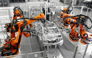 KUKA energy-efficient robotics in auto factory
